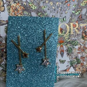 Gold Star Drop Earrings